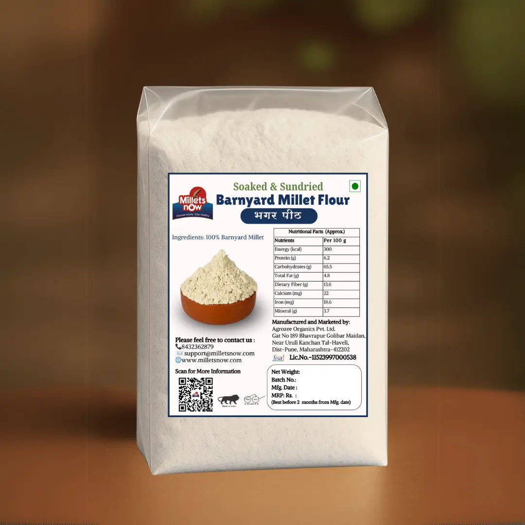 Soaked and Sundried Barnyard Millet Flour | Bhagar Peeth | 500g