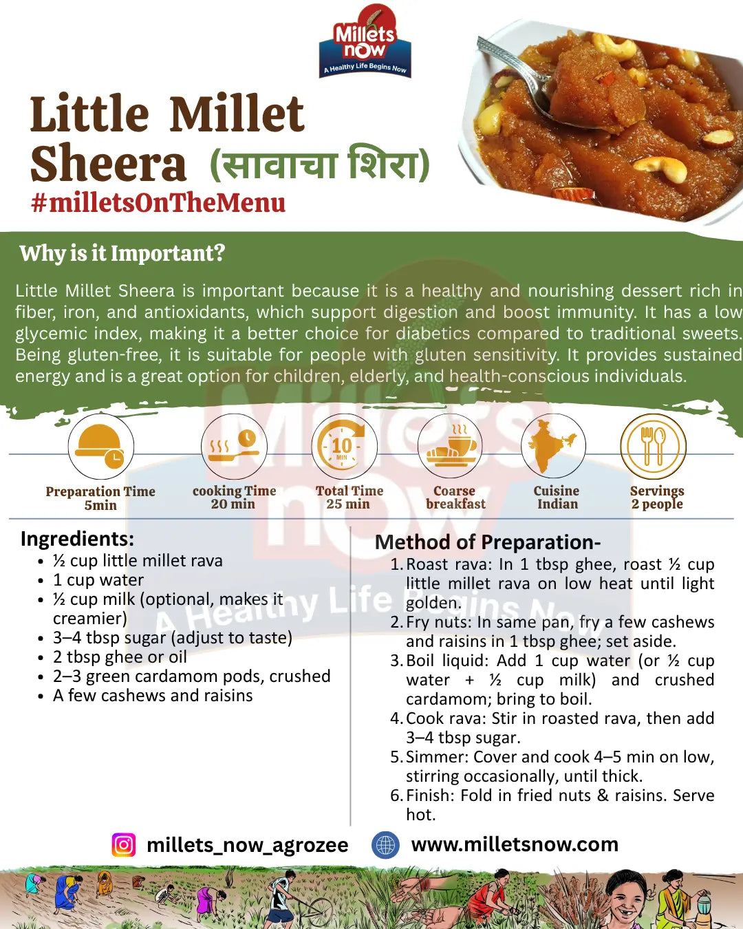 Roasted Little Millet Rava l Sawa Rava l 500g Millets Now