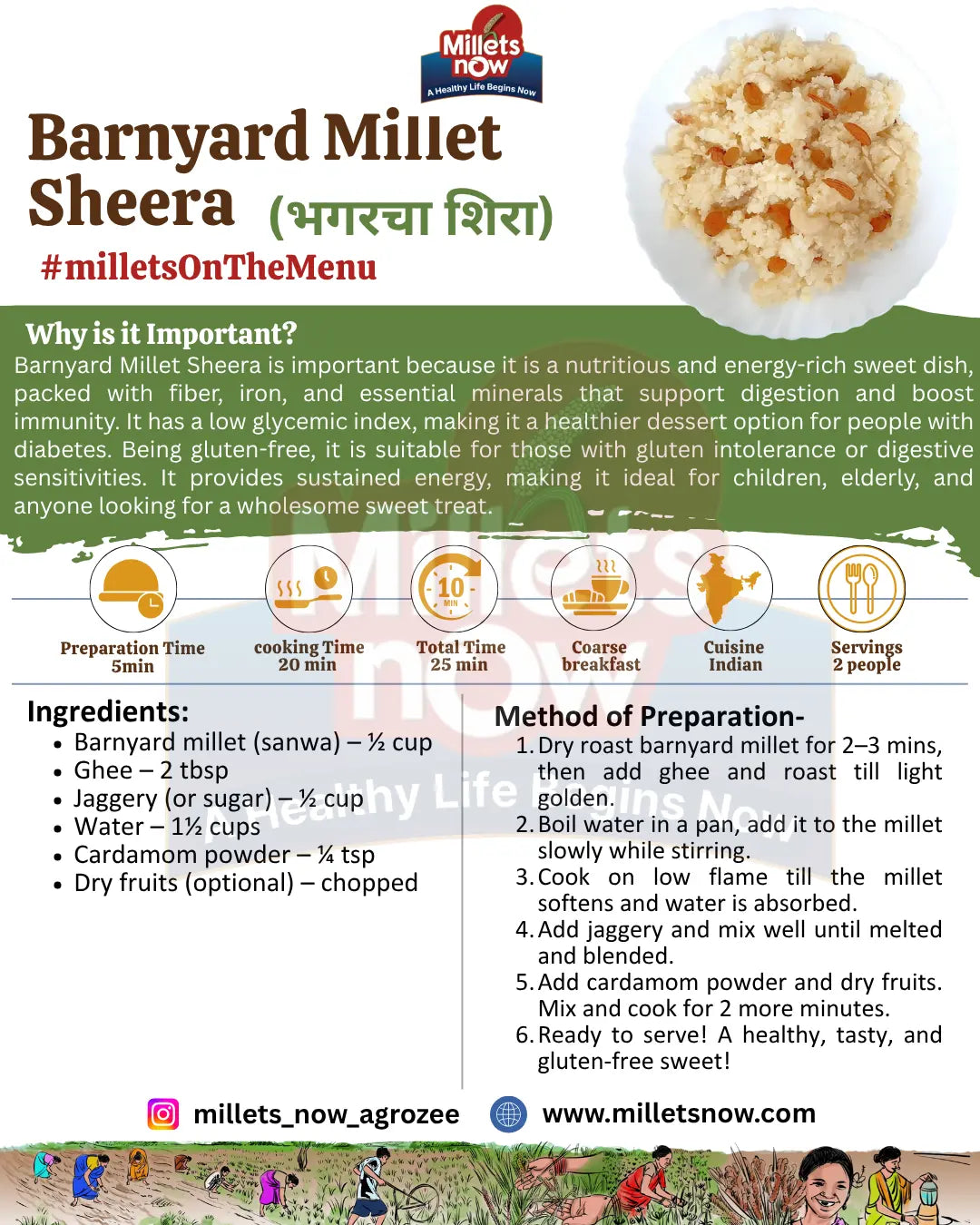 Roasted Barnyard Millet Rava l Bhagar Rava l 500g Millets Now