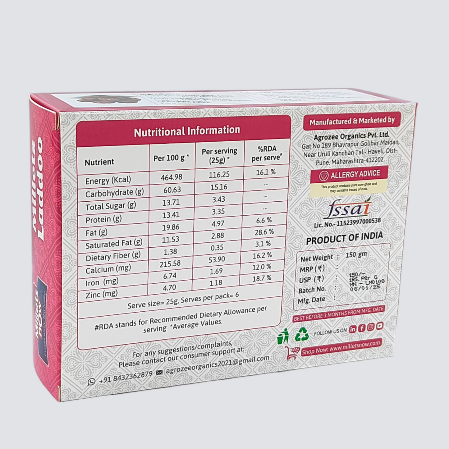 Multi millet Ladoo l 150g Millets Now