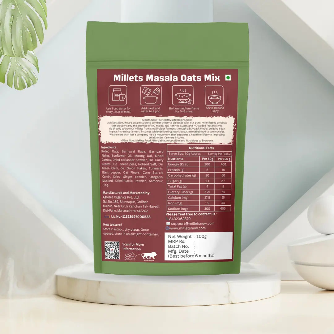 Millet Masala Oats Mix | 100g Millets Now