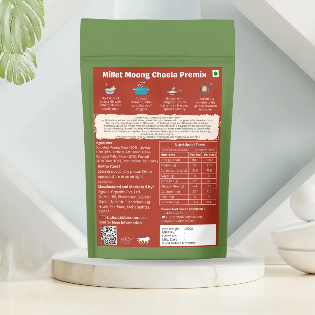 Millet Chilla | Millet Moong Cheela Premix Millets Now