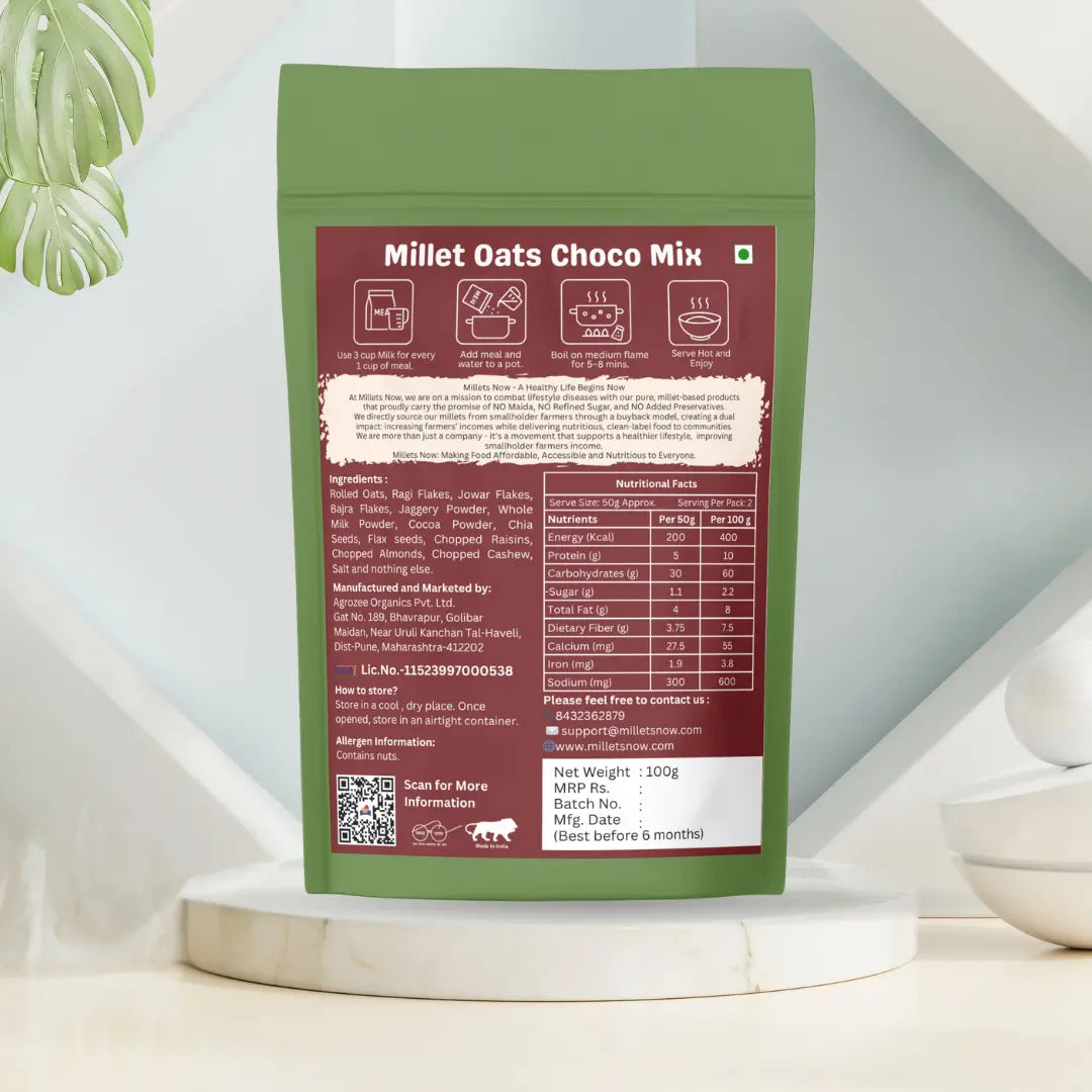 Instant Millet Choco Oats Premix Millets Now