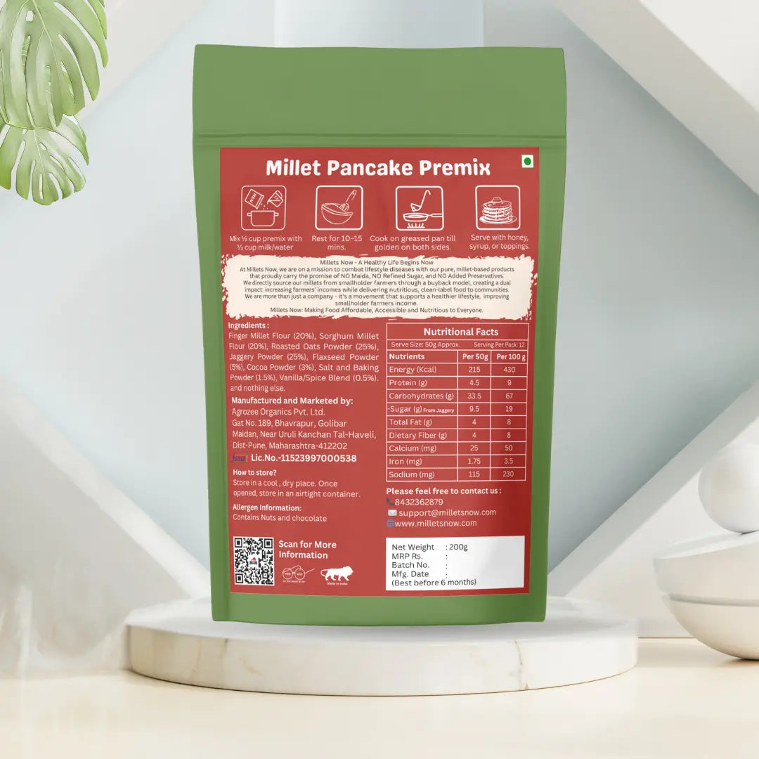 Millet Pancake Mix | Instant Breakfast Premix Millets Now