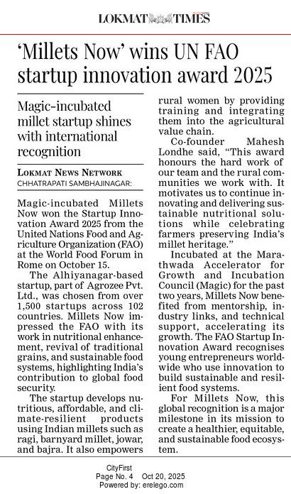 Lokmat Times — UN FAO recognition