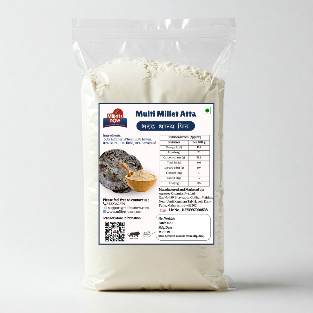 Soaked and Sundried Multi Millet Atta l Siri Dhanya Peeth l 1kg