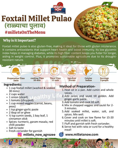 Unpolished Foxtail Millet l Rala l 1kg Millets Now