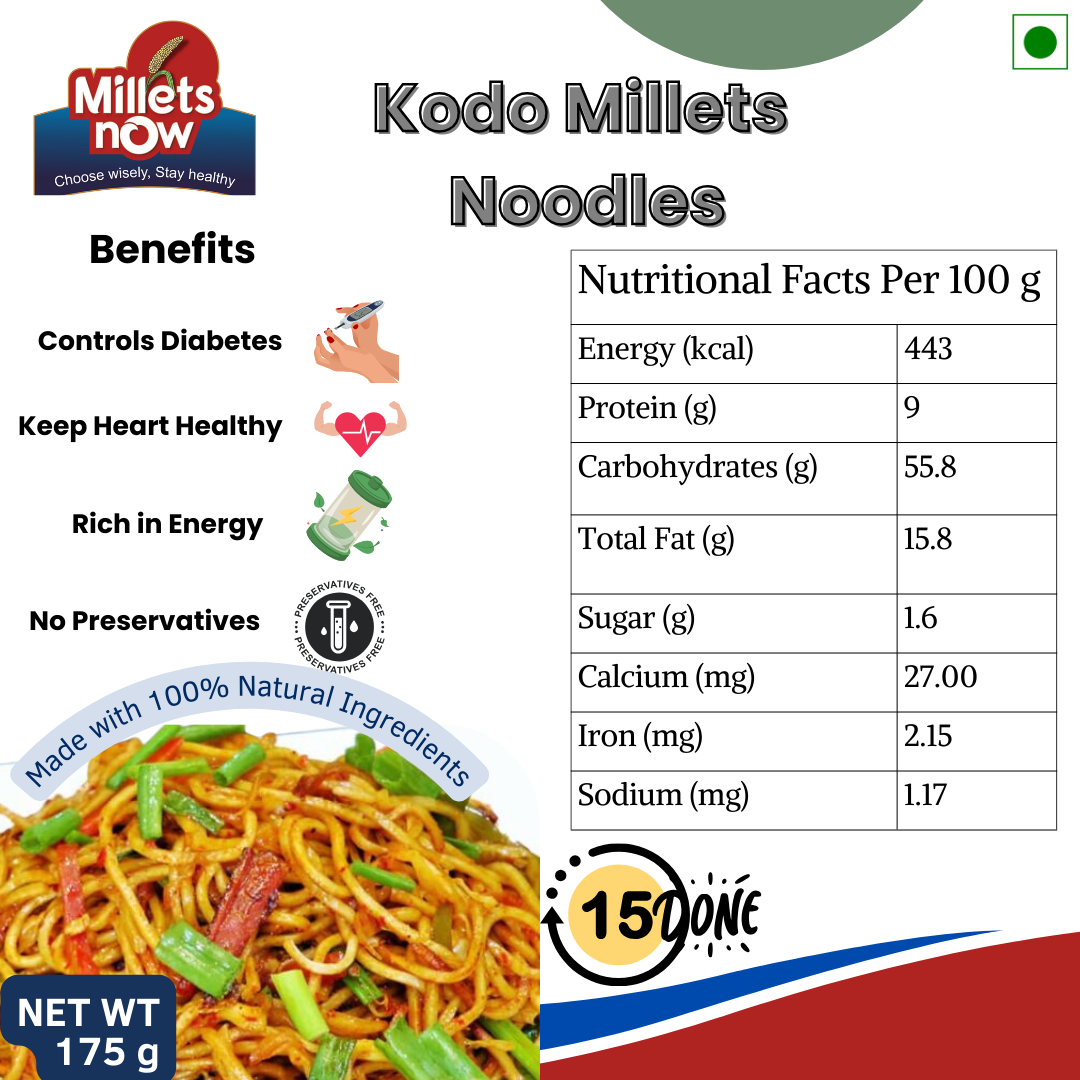 Kodo Millet Noodles l Kodra Noodles l 175g