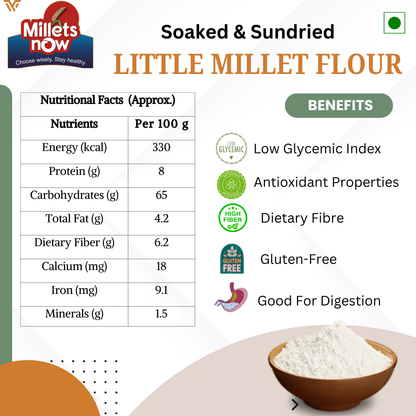 Little Millet Flour | Unpolished | Soked and Sundried Millets Now