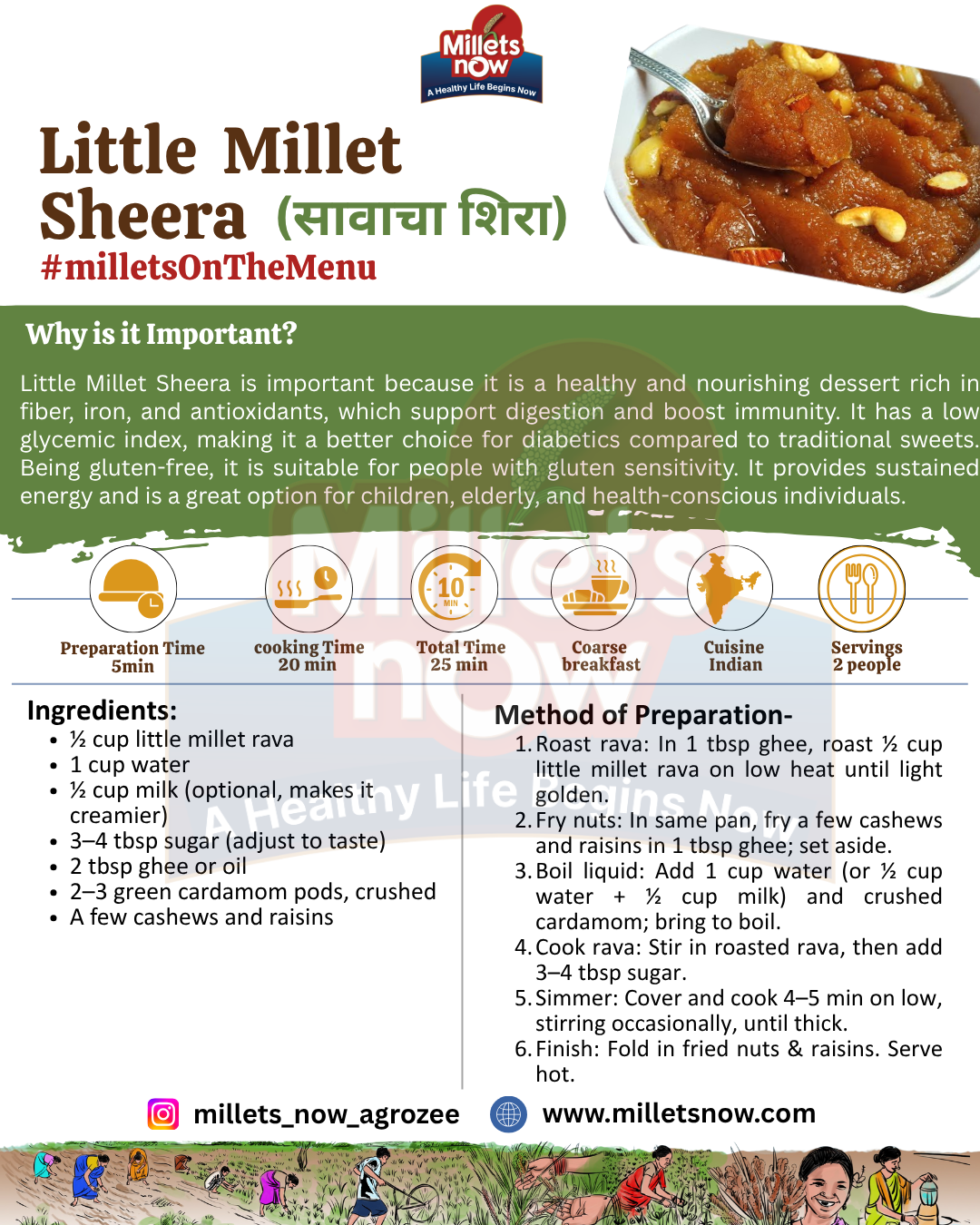 Roasted Little Millet Rava l Sawa Rava l 500g Millets Now