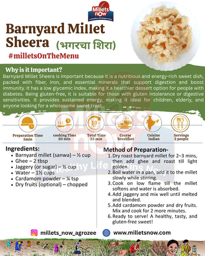 Roasted Barnyard Millet Rava l Bhagar Rava l 500g Millets Now