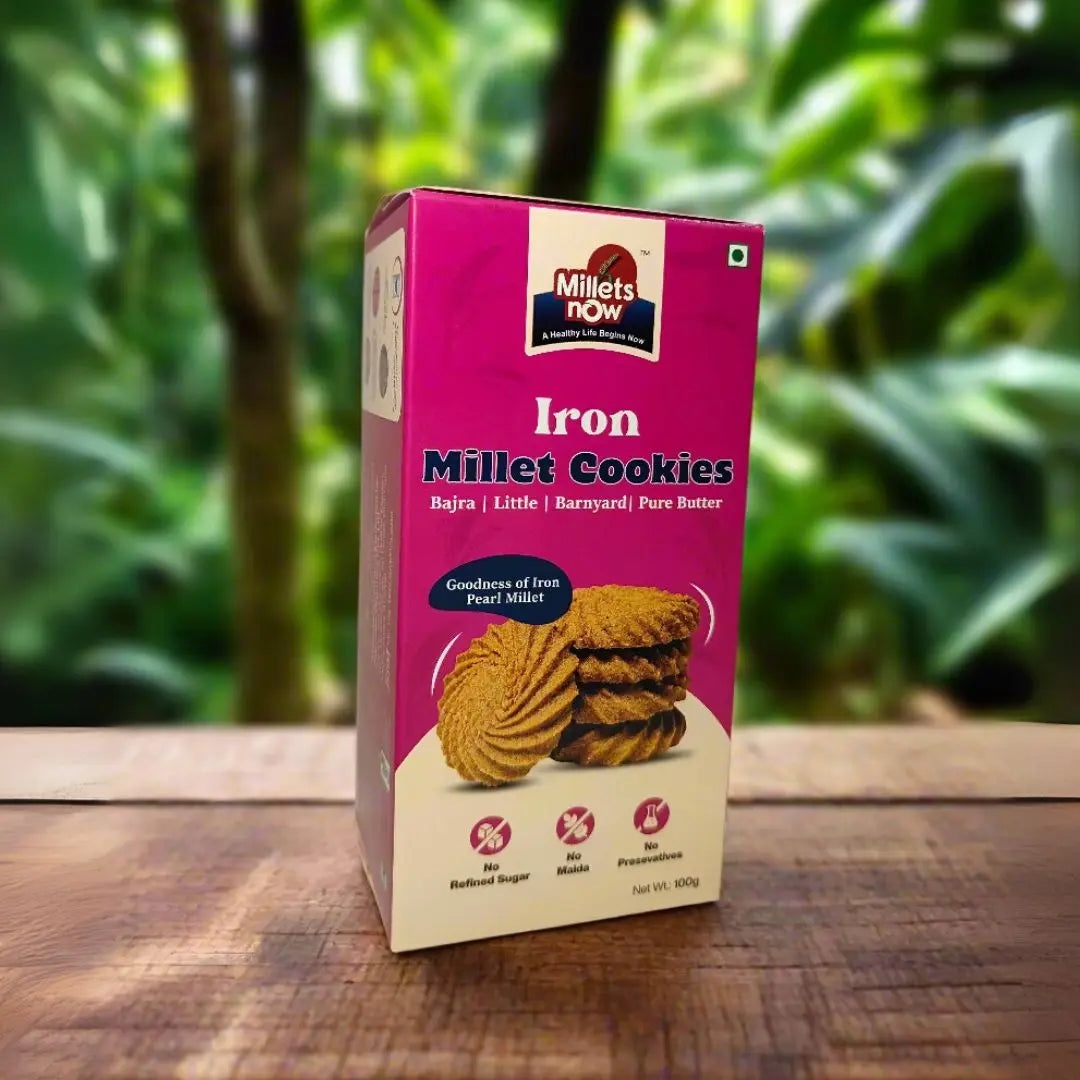 Iron Millet Millet Cookies | Made with Bajra & Jaggery | 100g Millets Now