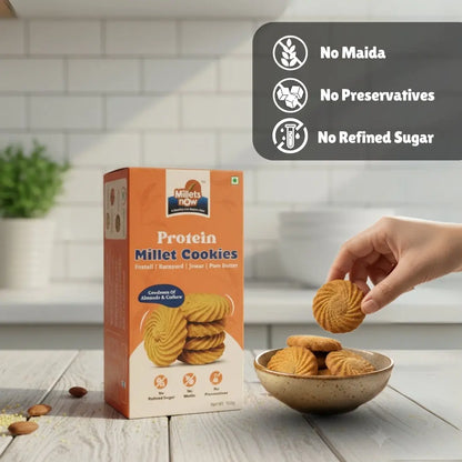 Protein Millet Cookies | Jowar cookies | Made with Jowar & Jaggery |100g Millets Now