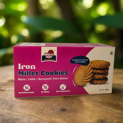 Iron Millet Millet Cookies | Made with Bajra & Jaggery | 100g Millets Now