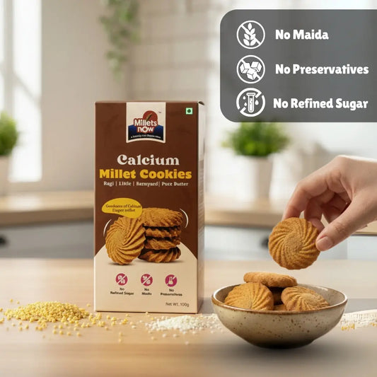 Calcium Millet cookies | Made with Ragi & Jaggery | 100g Millets Now