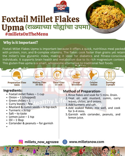 Foxtail Millet Flakes l Rala Poha l 200g Millets Now