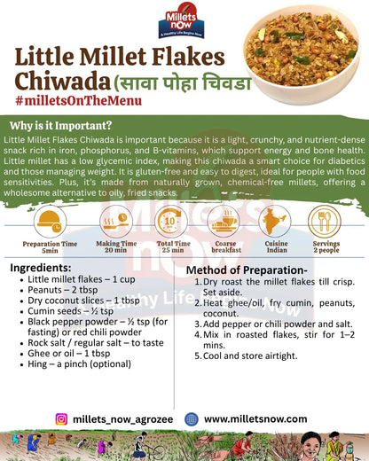 Little Millet Flakes l Sawa Poha l 200g Millets Now