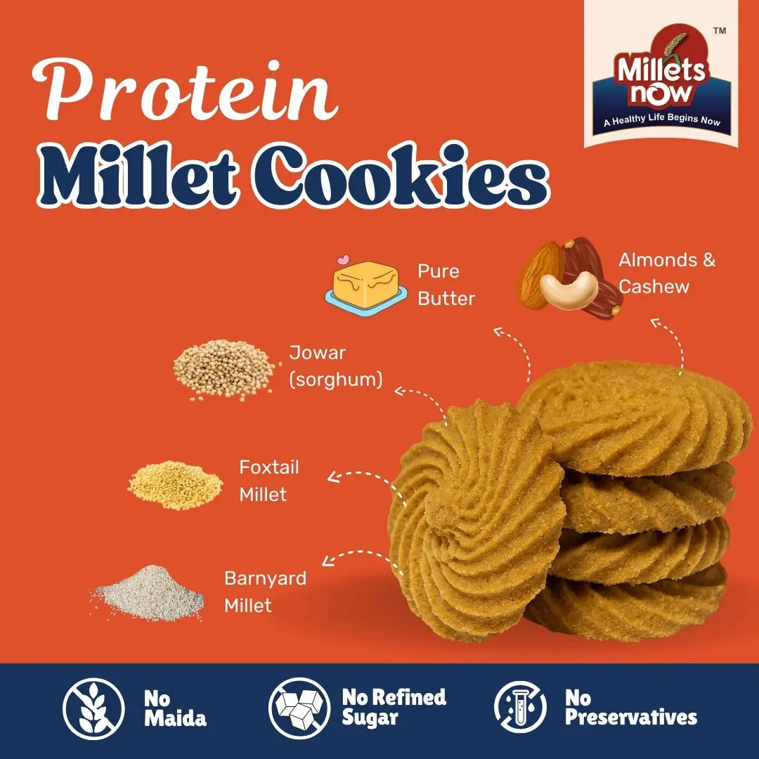 Protein Millet Cookies | Jowar cookies | Made with Jowar & Jaggery |100g Millets Now
