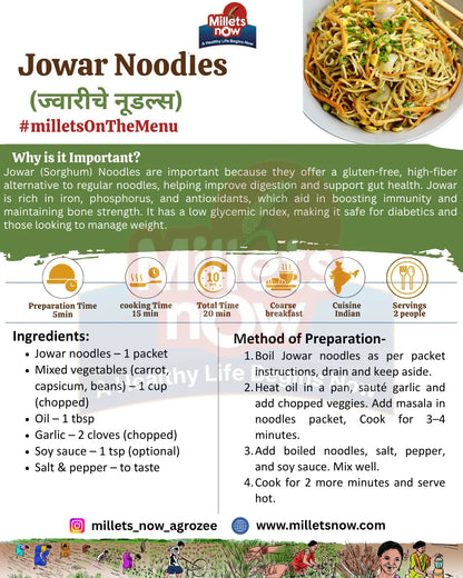 Sorghum Noodles l Jowar Noodles l 175g Millets Now