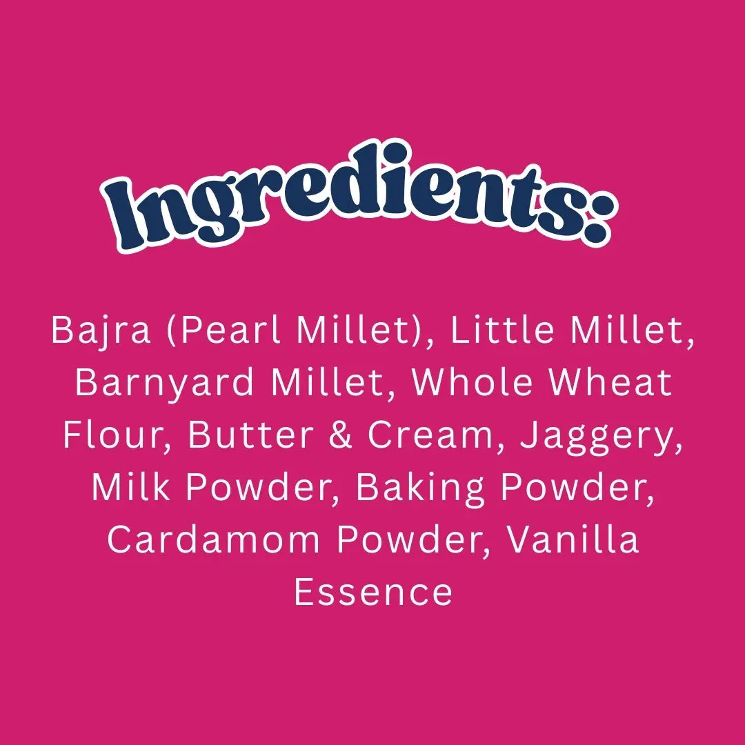 Iron Millet Bajri Cookies | Made with Bajra & Jaggery | 100g Millets Now