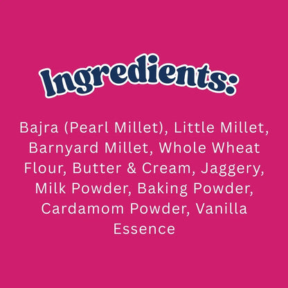 Iron Millet Bajri Cookies | Made with Bajra & Jaggery | 100g Millets Now