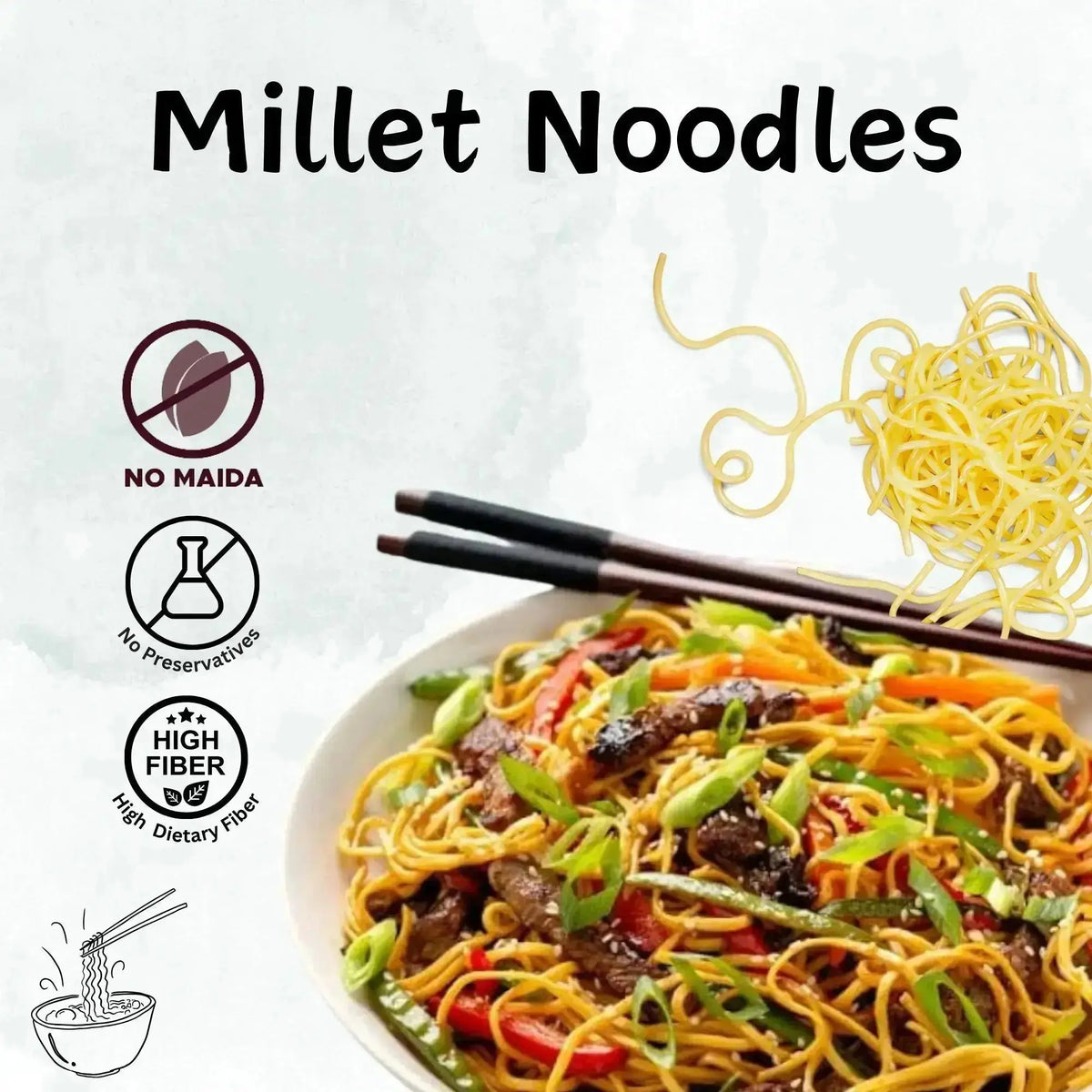 Milllets Now Barnyard Millet Noodles l Bhagar Noodles l 175g - Millets Now