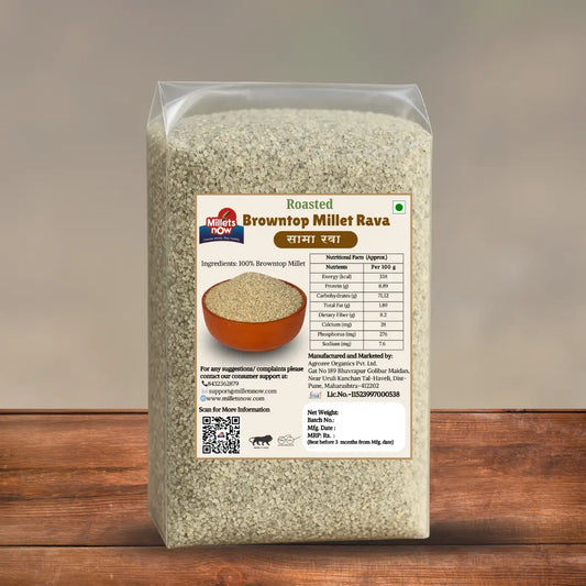 Roasted Browntop Millet Rava l Sama Rava l 500g Millets Now
