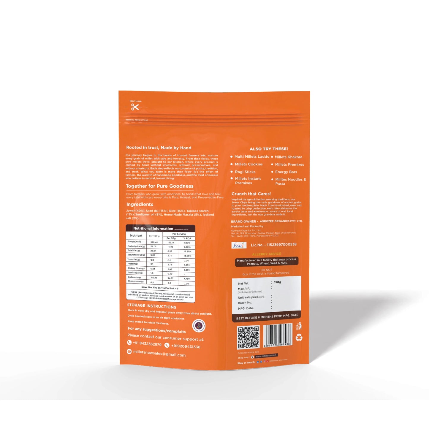 Jowar Chips- Masala l 150g Millets Now