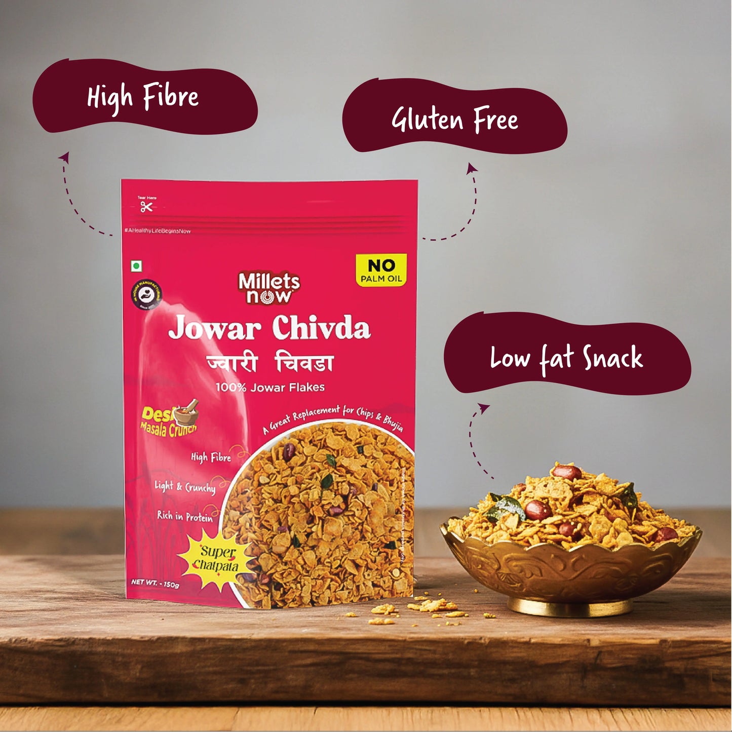 Jowar Flakes Chivda l Sorghum Chivda l 200g Millets Now