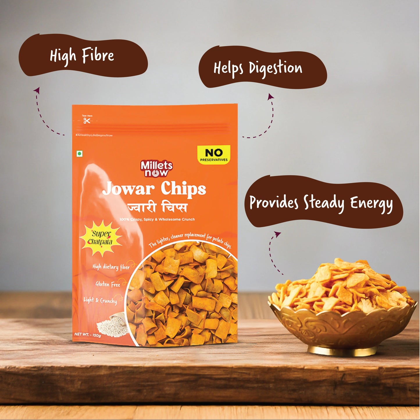 Jowar Chips- Masala l 150g Millets Now