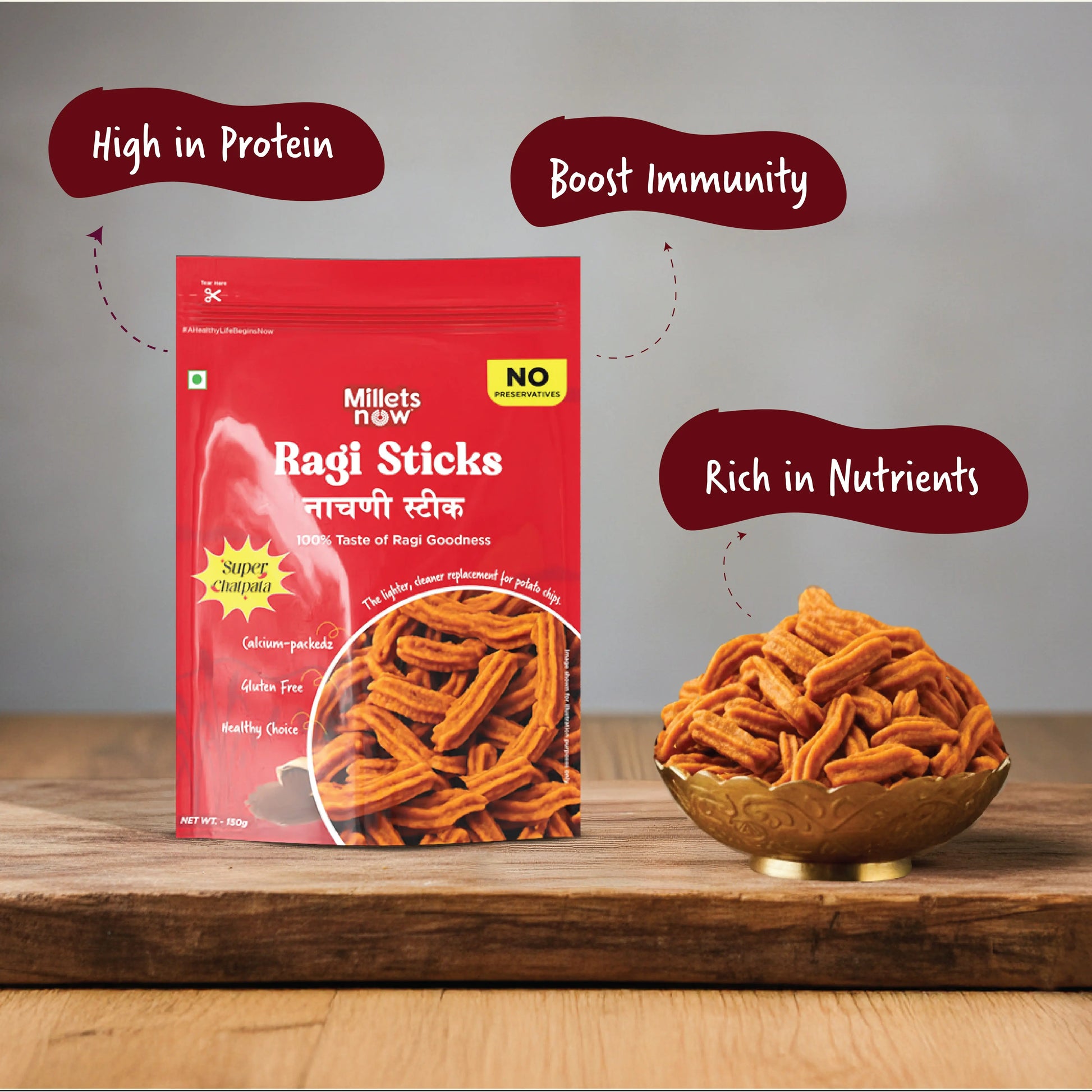 Ragi Sticks- Masala | 150g Millets Now