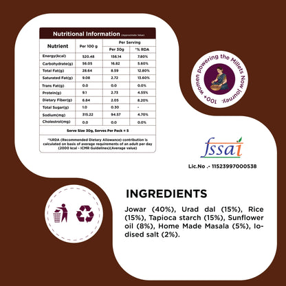 Jowar Chips- Masala l 150g Millets Now