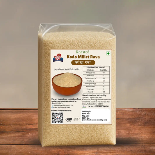 Roasted Kodo Millet Rava l Kodra Rava l 500g Millets Now