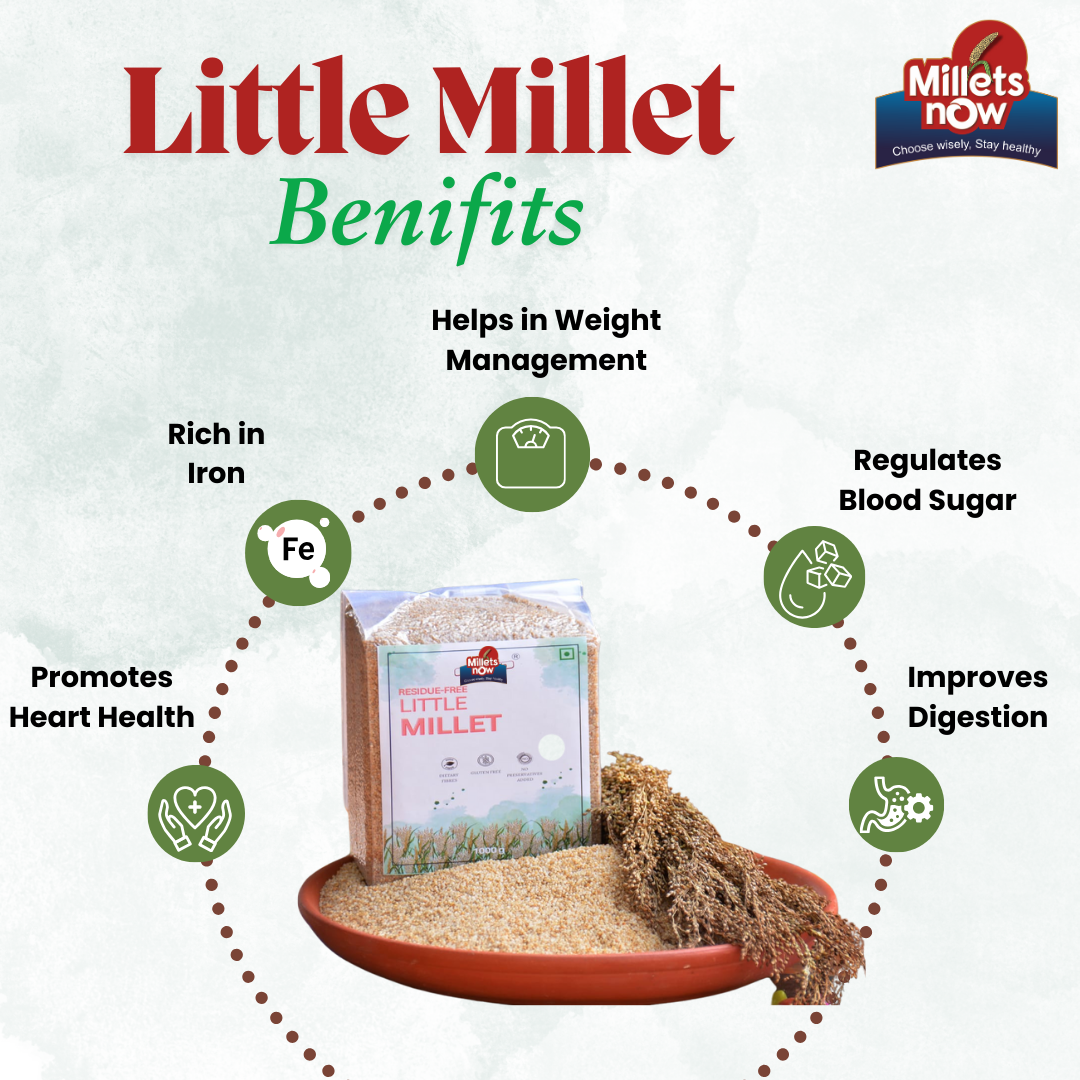 Unpolished Millet Grain Combo 1 kg each | 5 Positive Millet | kodo | barnyard | foxtail | Little | Browntop