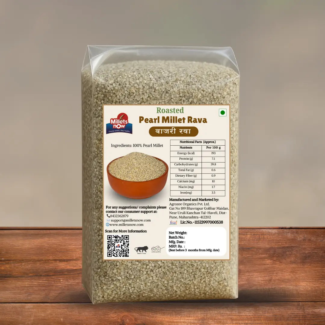Roasted Peral Millet Rava l Bjari Rava l 500g Millets Now