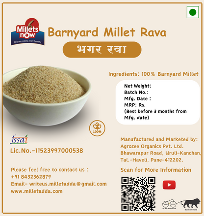 Barnyard Millet Rawa (Unpolish) Millets Now