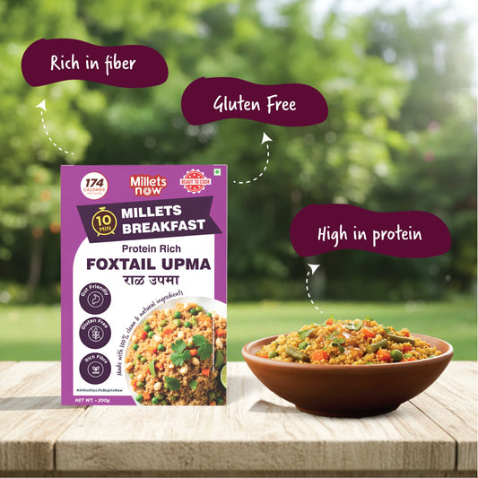 Foxtail Millet Upma- Instant Breakfast Premix | Rala Upma | 200g Millets Now