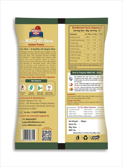 Instant Idli- Dosa Premix | 500g Millets Now