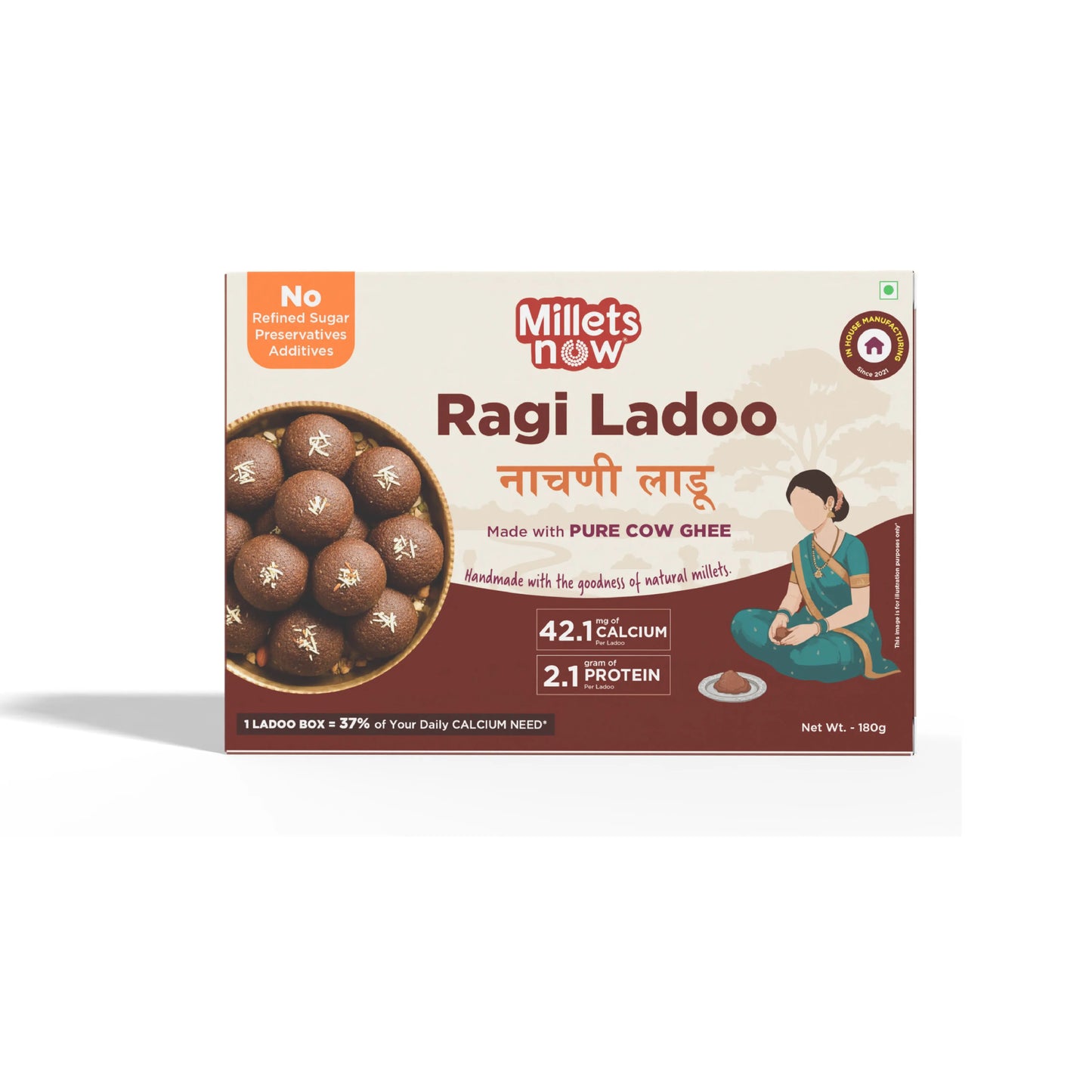 Ragi Laddu with Jaggery & Pure Cow Ghee Millets Now