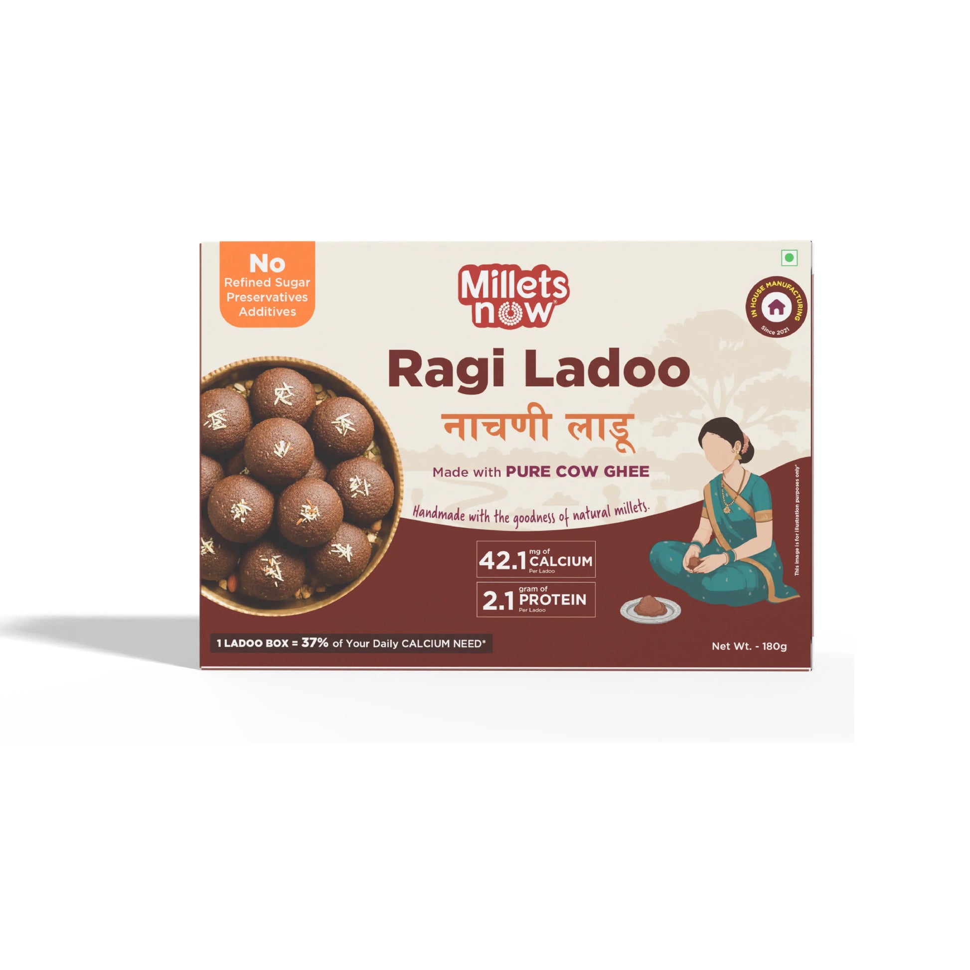 Ragi Laddu with Jaggery & Pure Cow Ghee Millets Now