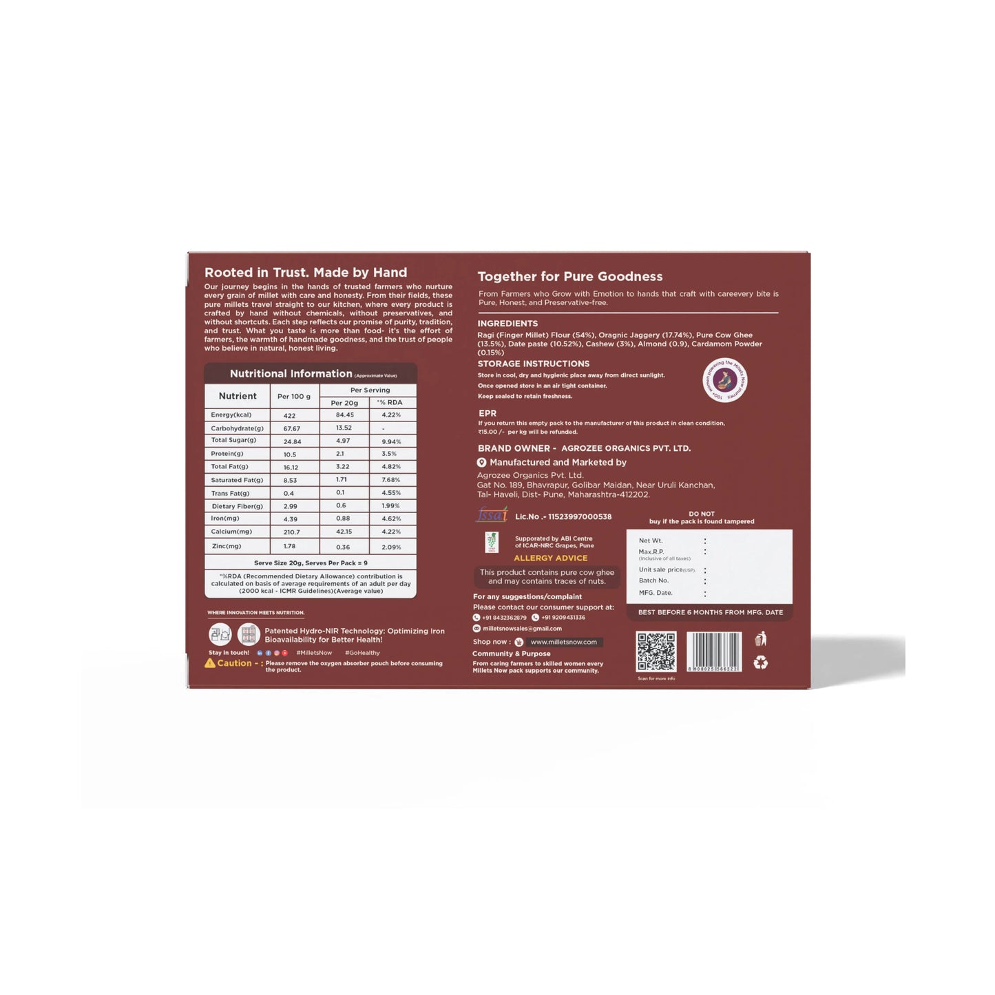 Ragi Laddu with Jaggery & Pure Cow Ghee Millets Now