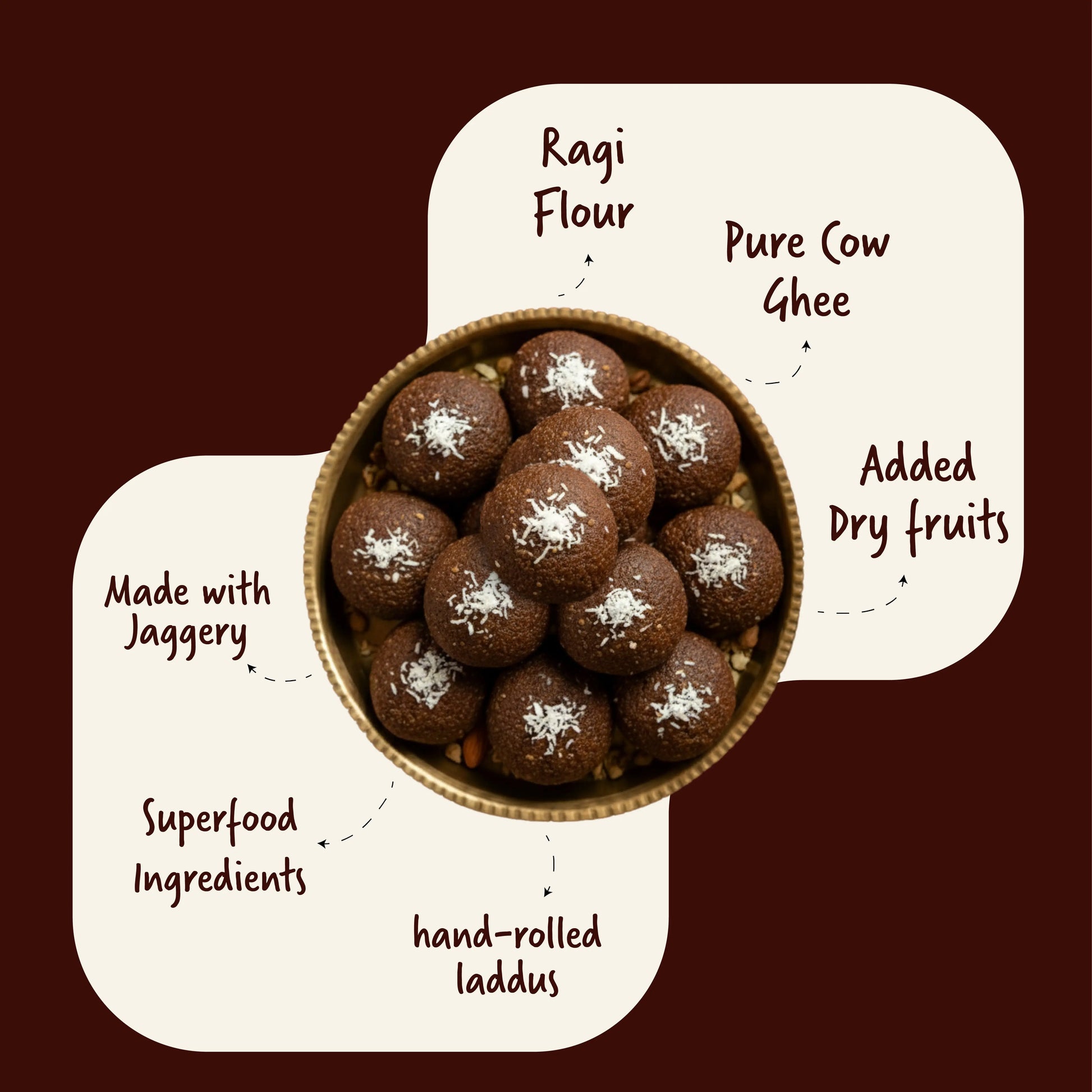 Ragi Laddu with Jaggery & Pure Cow Ghee Millets Now