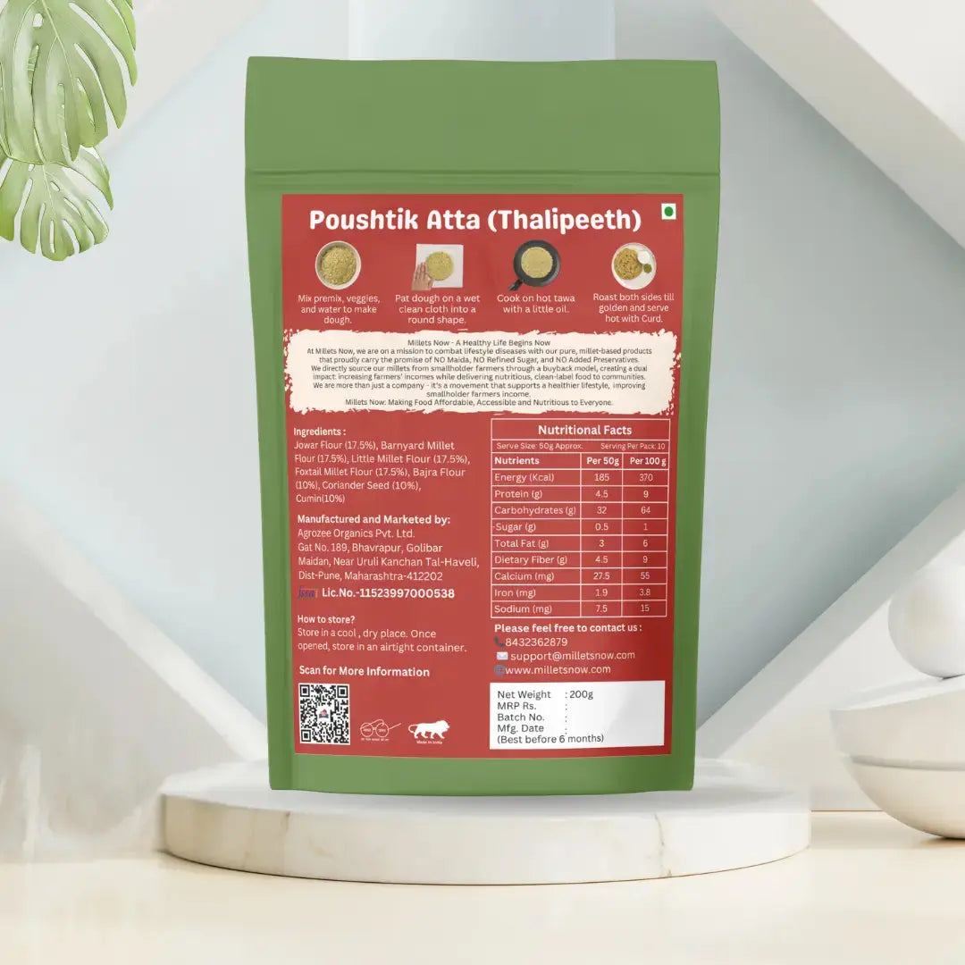 Paushtik Atta (Millet Thalipeeth Flour) | 200g Millets Now