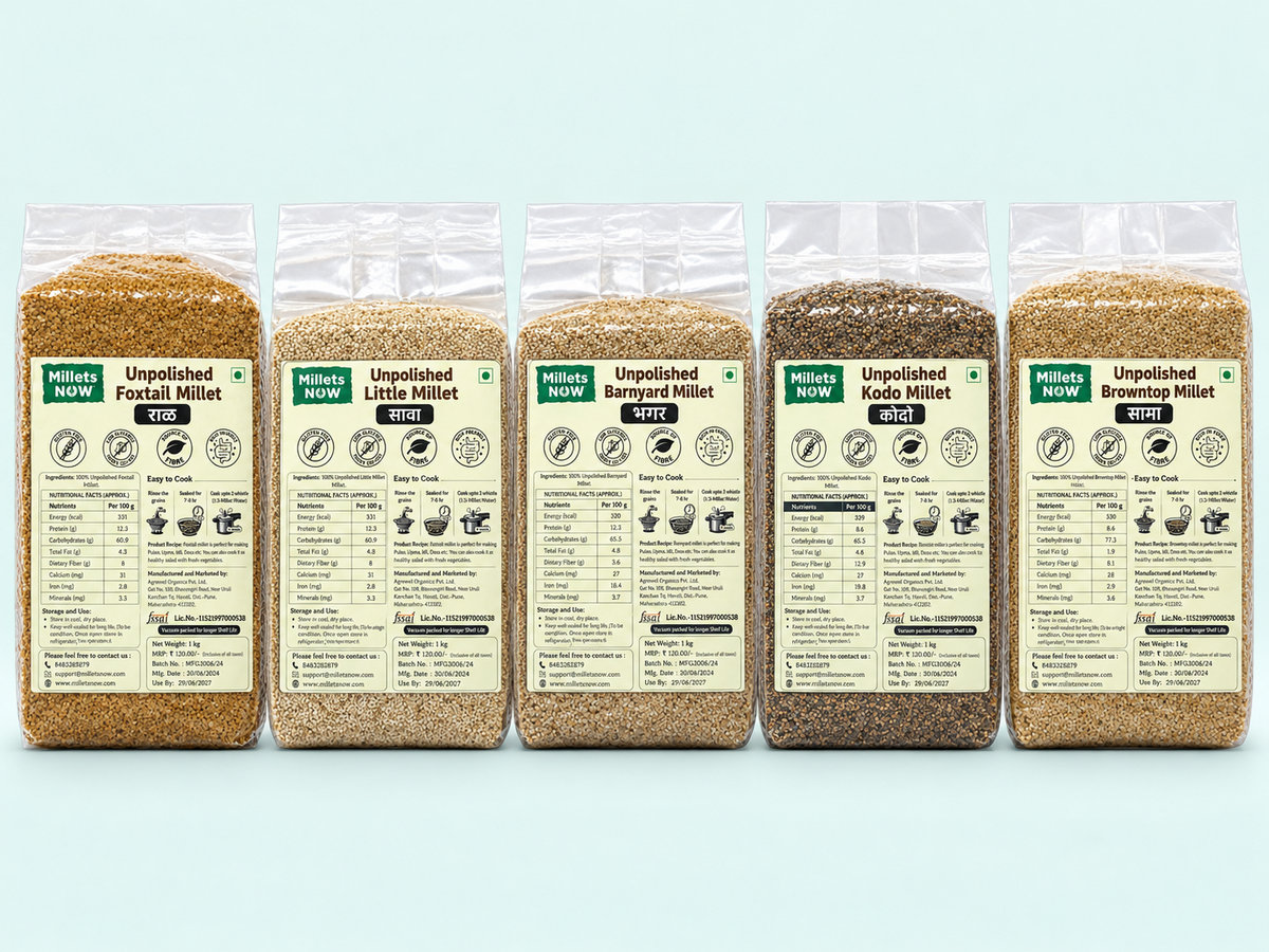 Unpolished Millet Combo · 500 g each