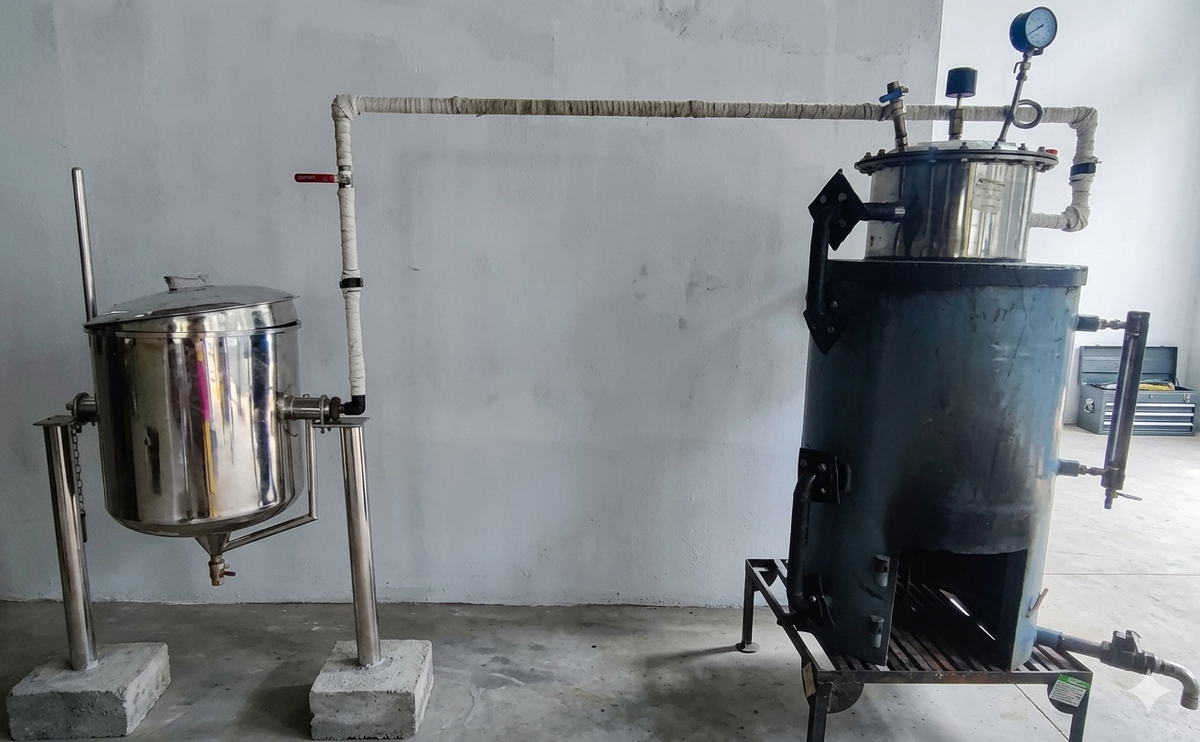 NutriTherm processing equipment shown in the supplied exhibition panel
