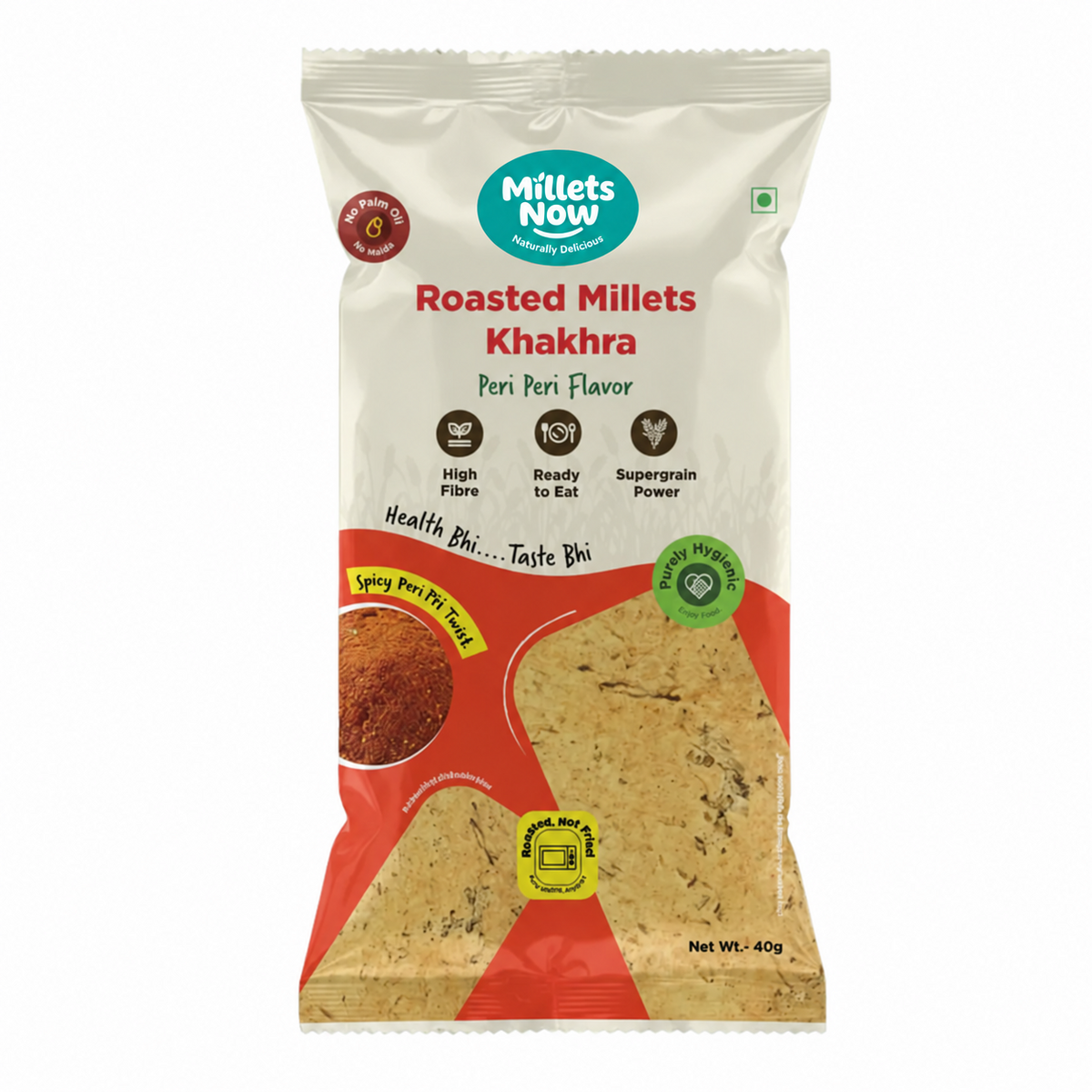 Millets Now Peri Peri Crispy Crackers packaging