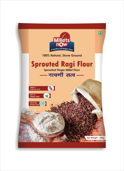 Sprouted Ragi Flour | Nachani peeeth | 500g Millets Now
